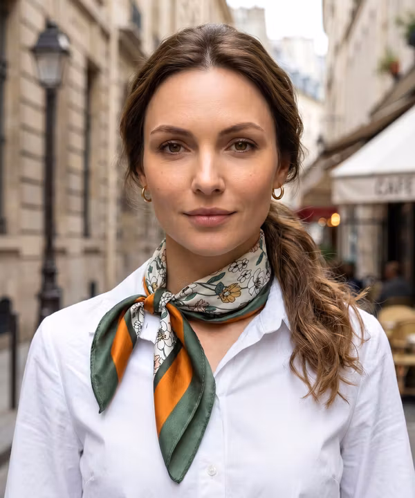 Apaszka jedwabna w kwiaty